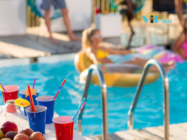 Arizona pool party with cocktails
