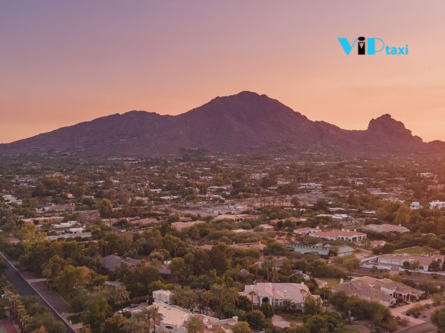 Sunset by Camelback Mountain in Scottsdale