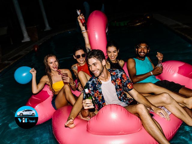 Group of Friends Enjoying Nightlife in the Best Pool Parties in Scottsdale, Tucson, and Phoenix Arizona