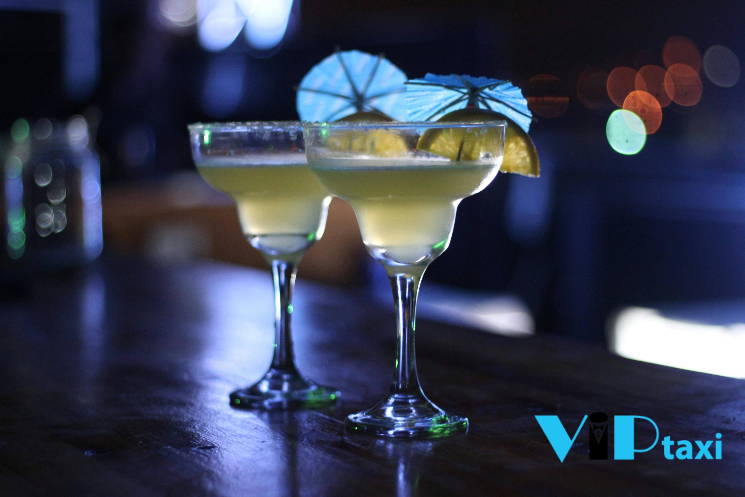 Margarita Drinks at Night Festival Bar Setting